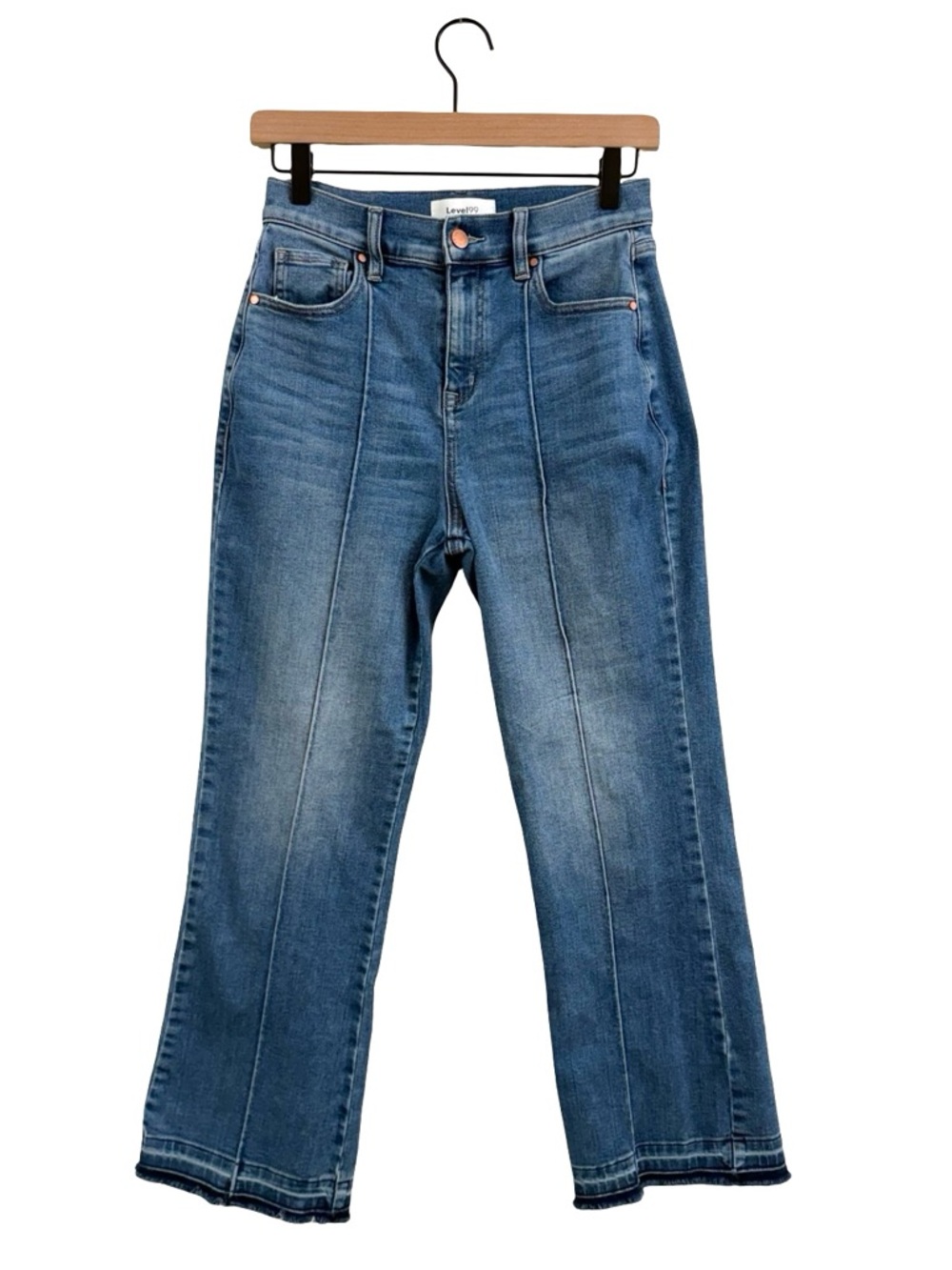 Level 99 High-Rise Wide-Leg Jeans in Medium Blue